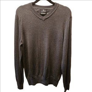 Marc Ecko Cut & Sew Merino Wool V-Neck Sweater Grey M